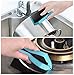 Silicone Sponge, Kaptron Pack of 3 Silicone Scrubber, Dish Scrubber, Food Grade Anti Bacterial Kitchen Dishwashing Sponge Non Stick Dish Brush Scrub with Bonus Scouring Pad Sponge - Multipupose Use