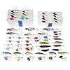 DrFish-Assortted-5-Lure-Boxes-Loaded-60-Bass-Fishing-Baits-Spinners-Rooster-Tail-Trout-Spoons-Soft-Plastic-Shads-Crankbaits-Minnow-Popper-Lures-Variety-Kit