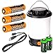 Fenix CL30R 650 lumen USB rechargeable camping lantern / work light (Black body) , 3 X 18650 rechargeable batteries with Two back-up use EdisonBright CR123A Lithium Batteries