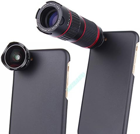 BECEMURU Cell Phone Camera Lens 4x-12x Zoom Telephoto +Super Wide Lens + 15x Macro Lens with High Definition Flexible Tripod, Universal Clip and Dedicated Case for iPhone,Samsung S7/S7 edge/S8/S8 edge (iPhone 6/6s Plus)