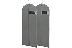Kimmama Long Garment Bags for Hanging Clothes, Dress Bags for Gowns, Garment Protector Cover for Hanging Wedding Dress, Suit, Dance Costumes, Coat, Brides Maids Dress, 23.6" x 65"