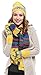 Women Scarf & Glove Set, Knitted Snowflake Deer Detail & Matching Cap