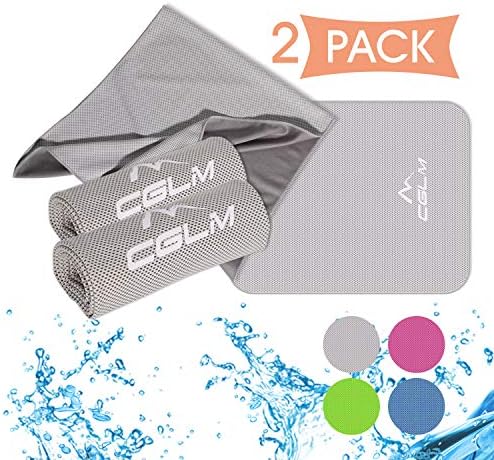 Cooling Towel Workout 2 Packs (40"x 12") Neck Wrap Towel Stay Cool with Microfiber Towel for All Activities Keep Cool with Soft Breathable Chilly Towel Yoga Fitness Gym Golf Travel Sports Running