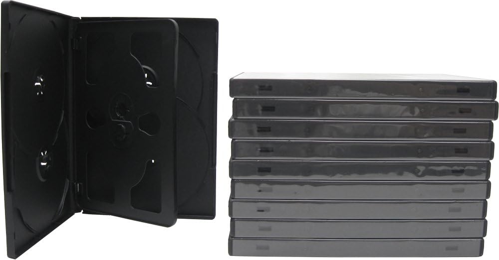 Amazon Com 10pk Standard Black 14mm 6 Disc Overlap Dvd Box