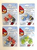 Angry Birds Exclusive Puzzle Erasers Toy Figure SET of 4 / Includes 12 Erasers in Total. RED , BLACK , BLUE & GREEN