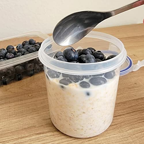 Overnight Oats Container with Lids (4Piece set) 16 oz Plastic