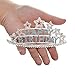 SWEETV Crystal Birthday Tiara Rhinestone Princess Crown Happy Birthday Crowns, Blue