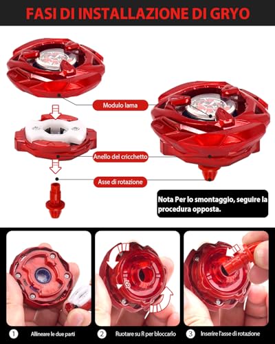 X Box Top Battle Set Battle Spinner Set, 12 Burst Spinners 3 Launchers 1 Handle, Kids Toys, Ideal Birthday Gift for Kids Age 6 (X4-12PCS)