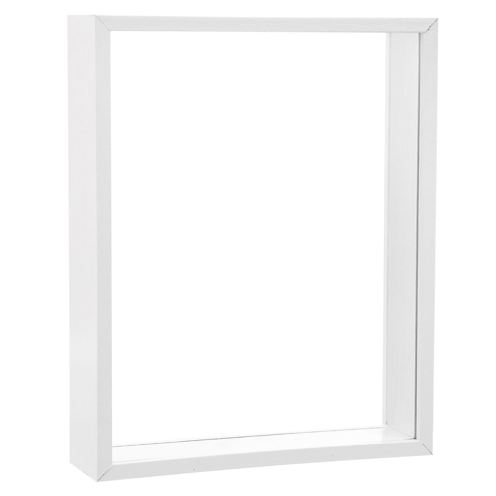 PATIKIL 8x10 Wooden Dried Flower Photo Frame, Double Sided Acrylic Dried Flowers Display Stand Decorative Floating Photo Frame for DIY Handicrafts Specimens, White