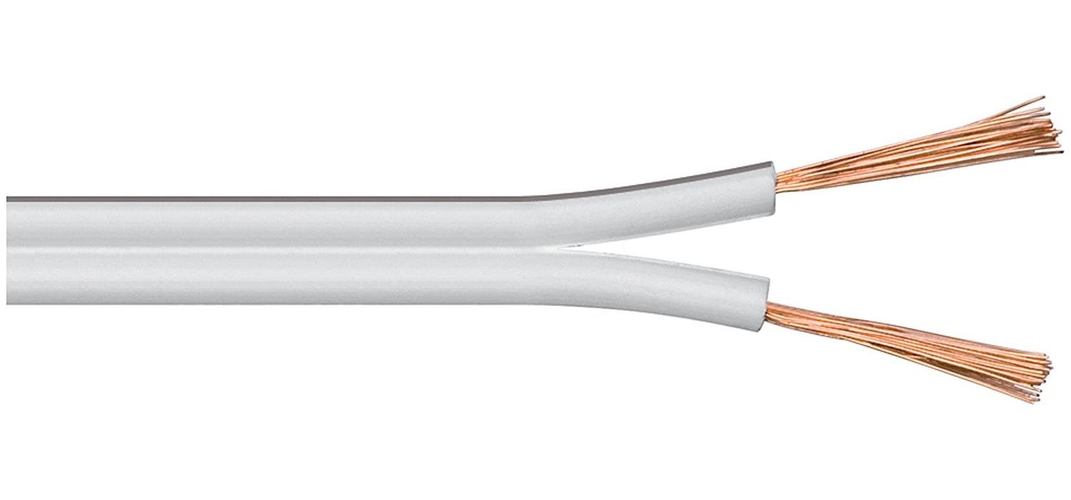 Goobay 15109 Speaker Cable, White, CU, 4.4 mm Diameter, 10 m Cable Length