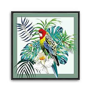 signwin Framed Canvas Wall Art Leaves, Birds, Abstracts...
