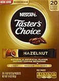 Nescafe, Taster's Choice, Instant Coffee, Hazelnut, 20-Count Sticks, 1.4oz Box (Pack of 4)