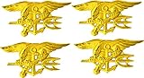 4 Pack USN US Navy Seal Emblem Trident Decal United States Patriotic Military Bumper Sticker Vinyl Decal For Car Truck Van RV SUV Boat Carrier Jet Window Support USA Military (Pack of 4)