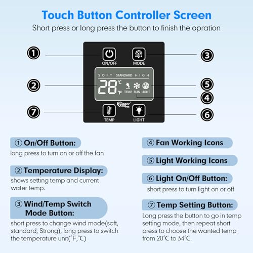 hygger Aquarium Cooler, Intelligent Automatic Temperature Control, Quiet Aquarium Fan, Adjustable Air Speed Aquarium Water Cooler