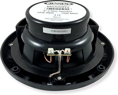 JENSEN MSX60RV 6.5" High-Performance Coaxial Speaker with Silk Dome Tweeter
