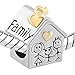 CharmSStory Heart Love Family Mom & Baby Girl & Dad Home Bead Fits Charm Bracelet … (Style 1)