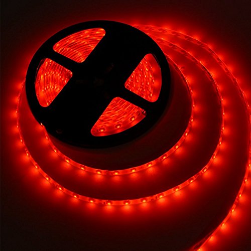 MEILI LED Light Strip SMD 3528 16.4 Ft 5 Meter Waterproof 300 LEDs 12V Flexible Rope Light (No Power Supply), Red (Best Gloves For Scrambling)