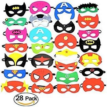 Superheroes Party Masks.28 Piece Felt Mask Birthday Party Supplies Cosplay Toy For Children/Kids/Adults
