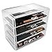 HJZ Jewellery Box, Cosmetic Organiser Large Storage 4 Levels Makeup – 4 Drawers and Removable Dividers – Acrylic