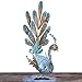 Bits and Pieces-Solar Peacock Metal Sculpture-Very Beautiful Garden Sculpture Garden Décor Polyresin Statue Yard Art - Animal Statue Solar Peacock - Peacock Measures 22