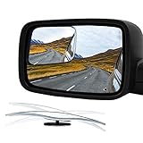 Audew Blind Spot Mirror for 2009-2018 Ram Truck & Other Trucks, HD Glass Frameless Convex Rear View Mirror, 360° Adjustable Car Mirror Stick-on Design (Pack of 2)