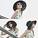 Womens Summer Foldable Wide Brim Sun Visor, Roll Up Beach Straw Hat with Cute Bowtie