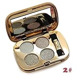 TF-Duan Makeup Glitter Eyeshadow Palette 4 Colors Cosmetics Eye Shadow Pallete with Mirror (# 2)