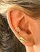 Ear Charms Southwest Leaf Wave Ear Cuff Non-pierced Wrap Earring Pair Gold On Sterling