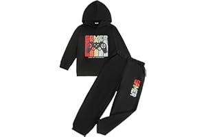 Cakaner Boys Sweatsuit Graphic Printed Hoodie Sweatshirt and Jogger Pant Sets Sizes 5-12