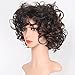 ELIM Wigs for Black Women Short Curly Wigs with Bangs Black and Brown African American Kinky Curls Wig Z131