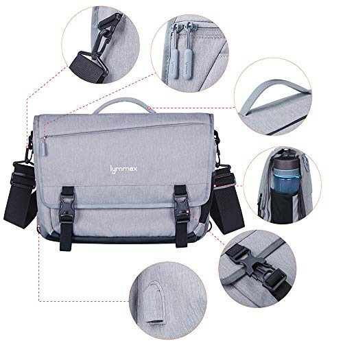 Lymmax Messenger Bag 15.6 Inch, Laptop Briefcase Waterproof with USB