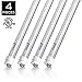 Hyperikon T8 T10 T12 8 Foot, 75 Watt (36W) Clear, LED Light Tube, 5000K, Ballast Bypass Required, UL, 4 Pack
