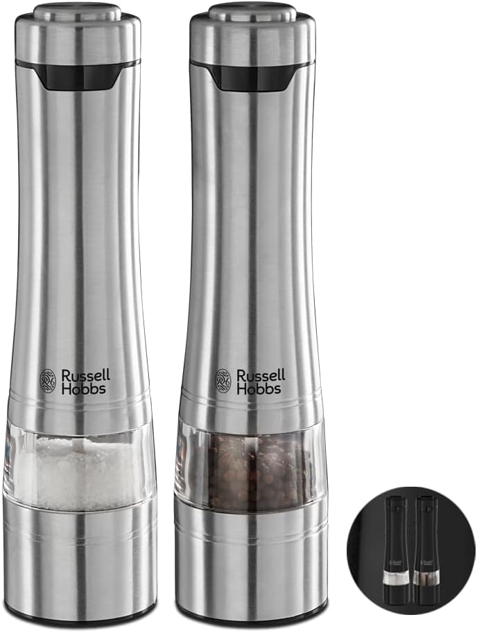 Russell Hobbs Stainless Steel Salt & Pepper Mill Set with Ceramic Grinder