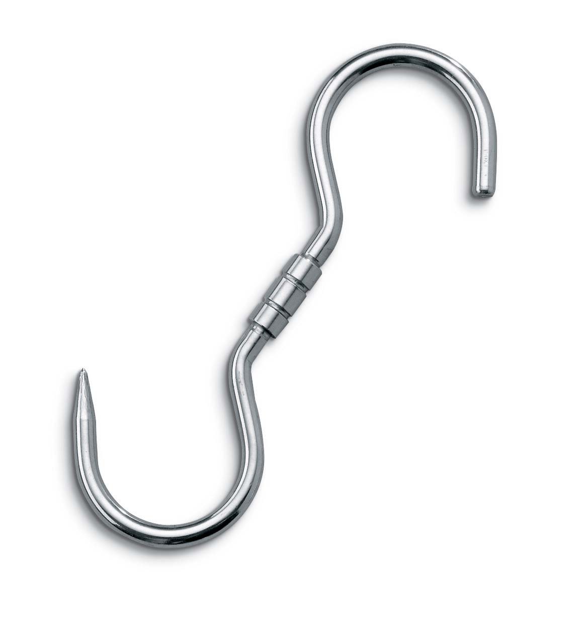 AUSONIA - 58350 Stainless Steel Reinforced S-Shaped Meat Butcher turnable Hook for Hanging 27x12 cm