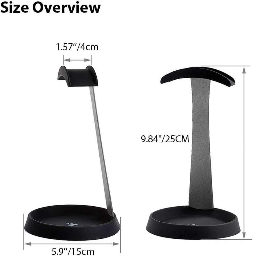 Avantree Aluminum & Silicone Desk Headphone Stand Hanger with Cable Holder for Gaming Headset Display - HS102 Black - Image 5