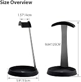 Avantree HS102 Aluminum Headphone Stand Hanger Cable Holder Black Desk Mount view 4