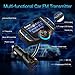 Bluetooth FM Transmitter, ESOLOM Wireless Bluetooth 4.2 FM Radio Receiver MP3 Music Player Car Kits with 1.7 inch LCD Display Hands-Free Calling QC3.0 Smart 2.4A Dual USB Ports, AUX Output TF Card