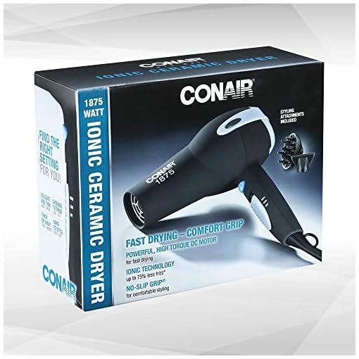 Conair 1875 Watt Ionic Ceramic Hair Dryer, Black - Image 11