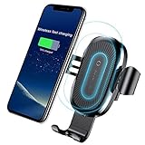 Qi Wireless Car Charger,Baseus Qi Fast Wireless Charger Gravity Car Mount Air Vent Phone Holder for Samsung Galaxy S8 S9 Plus,Note 8,Standard Charge for iPhone X,8/8 Plus,Qi Enabled Devices (Black)