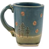 Modern Artisans Twilight Fireflies Pottery Mug, 12-oz, Handmade in the USA | Slab-Built Stoneware