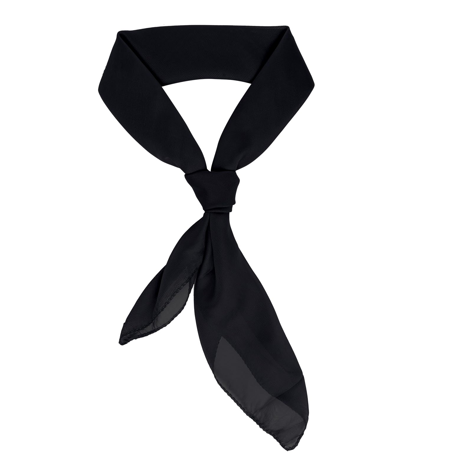 Photo 1 of Jmkcoz 50s Chiffon Scarf 1950s Sheer Square Neck Head Scarf Neckerchief for 50's Costume Party Wedding Halloween Cosplay (Pure, Black, 25.6 Inch)