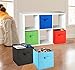 Foldable Cube Storage Bins - 6 Pack - These Decorative Fabric Storage Cubes are Collapsible and Great Organizer for Shelf, Closet or Underbed. Convenient for Clothes or Kids Toy Storage (Light Blue)