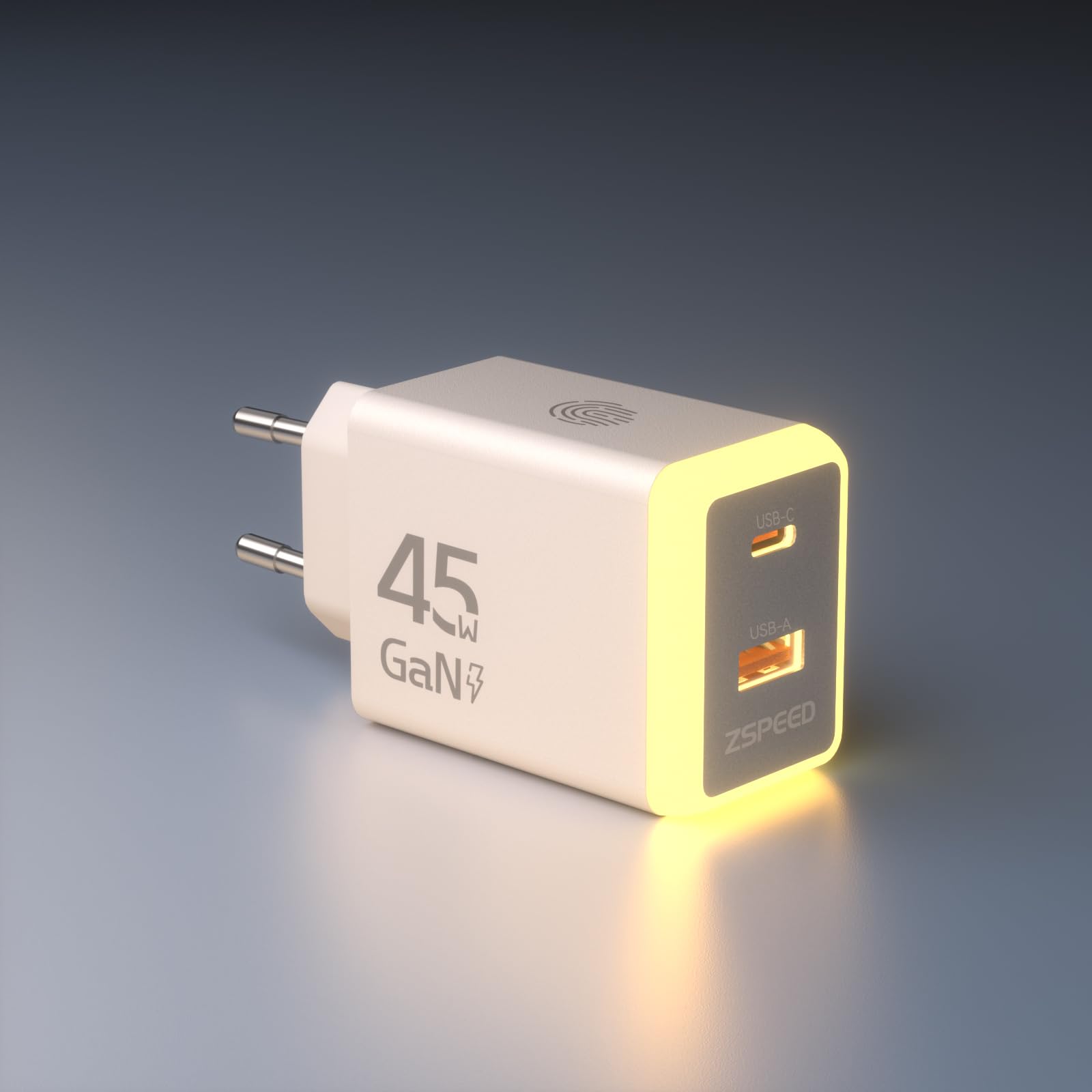 45W USB C Ladegerät 2 Port Schnellladung mit Nachtlicht Steckdose Touch-Schalter.Charger USB C für iPhone 17 16 Pro Max, iPad Pro, Galaxy S25 S24 S23 Ultra.Für Schlafzimmer und Reisen