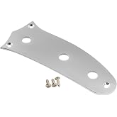 Musiclily Pro Steel 3-Hole Guitar Control Plate, Chrome | for Mustang Style Electric Guitar