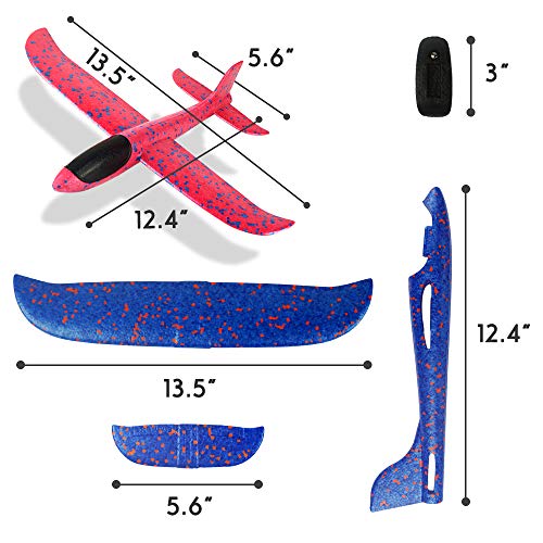 Foam Aircraft Model Hand Launch Glider Plane Soft Foam Airplane Throw Airplane Outdoor Sports Toys for Kids Gift 2 Pack