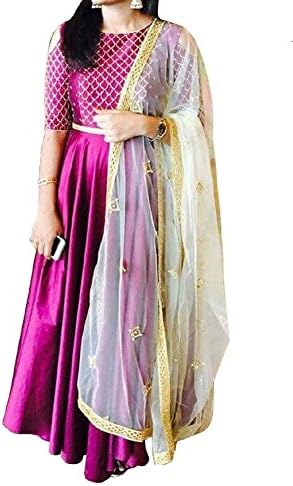 Fatimabi Anarkali Kameez Frock Dress Embroidered scarf Indian Wedding attire Partywear Plus Size Available (56)