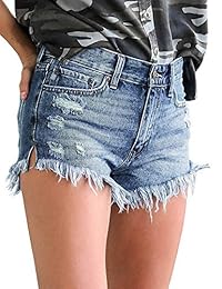 onlypuff pantalones cortos de mezclilla para dama, informales, de verano, de cintura alta, pantalones cortos con bolsillos