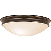 Atom - 2-Light 13" Flush Mount - Oil Rubbed Bronze Finish - Opal Glass Shade