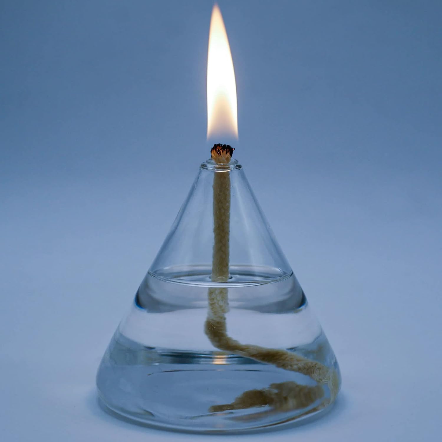 Oil Lamps & Accessories - GXFCCYXT Refillable Liquid Petite Cone Oil lamp - Sturdy Borosillicate Glass Oil Candle (Cone)