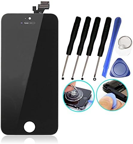 VTmobileAge for iPhone 5 Touch Screen Replacement New LCD Digitizer Display Assembly Repair Replacement Black + Tool Kits